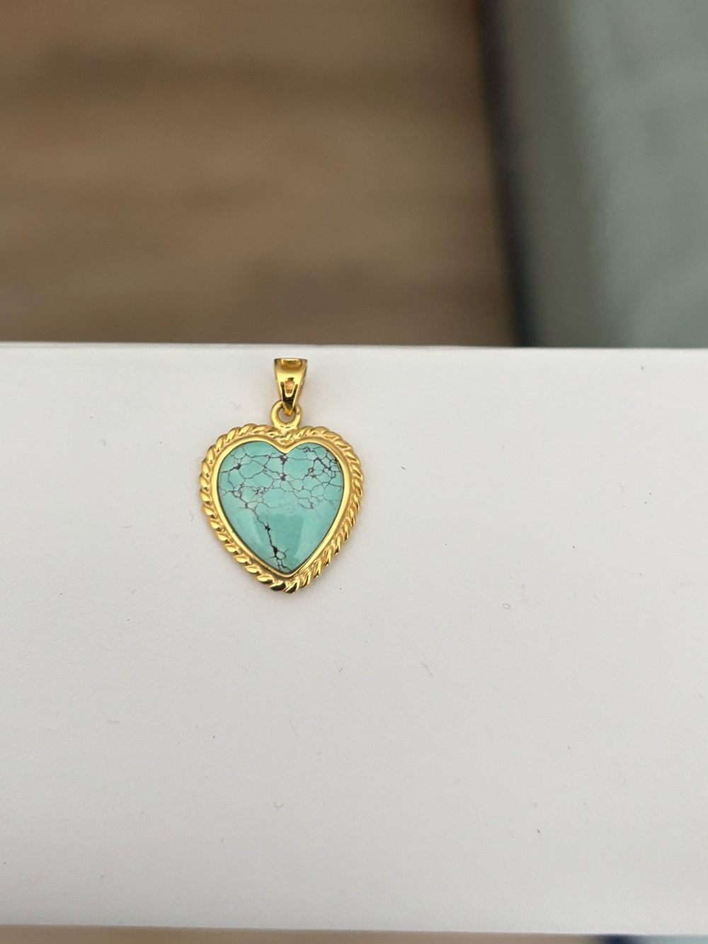 Heart Turquoise Pendant Gold Frame
